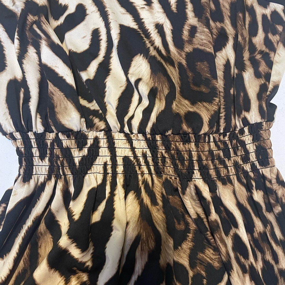 Animal Print AB Studio Brown and Black Scoop Neck Sundress - Picture 4 of 11